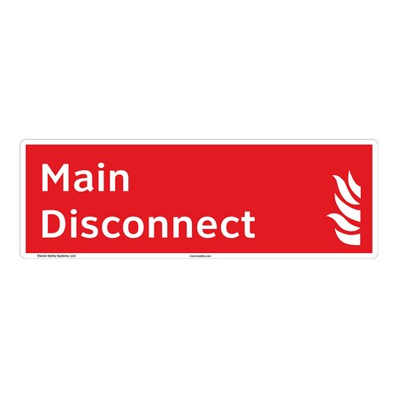 ANSI/ISO Compliant Main Disconnect Safety Signs Indoor/Outdoor Aluminum (BE) 15 X 5